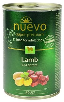 Nuevo Dog Adult konzerva 400 g - různé druhy Příchuť: jehněčí s bramborem