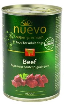 Nuevo Dog Adult konzerva 400 g - různé druhy Příchuť: čisté hovězí