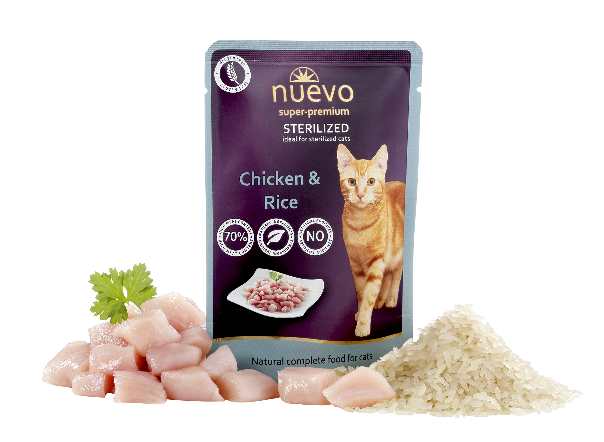 Nuevo Sterilized kuře s rýží - kapsička pro kastrované kočky 85 g
