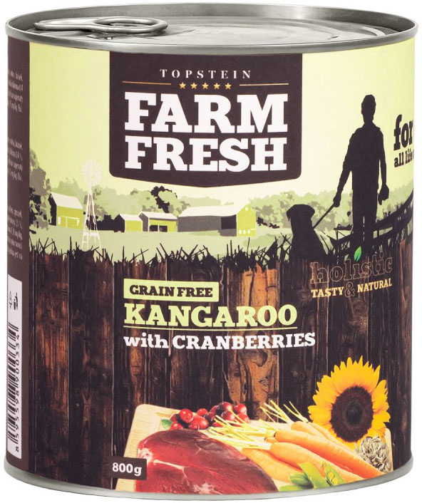 Farm Fresh klokan s brusinkami - konzerva pro psy 800 g