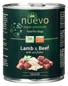 Nuevo Dog Senior Lamb Beef and Oat - konzerva pro starší pejsky 800 g