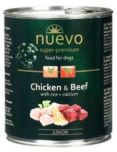 Nuevo Dog Junior Chicken Beef and Rice - konzerva pro štěňata 800 g
