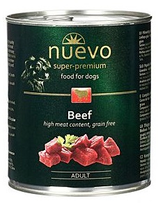 Nuevo Dog Adult konzerva 800 g - různé druhy Příchuť: čisté hovězí