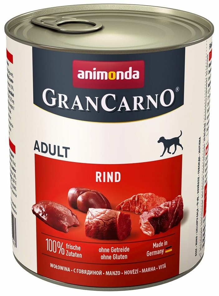 GranCarno Adult různé druhy - konzerva pro psy 800 g Příchuť: čisté hovězí