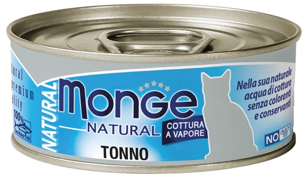 Monge Natural tuňák pruhovaný - konzerva pro kočky 80 g