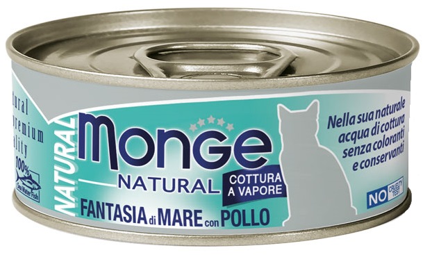 Monge Natural mořské plody a kuře - konzerva pro kočky 80 g