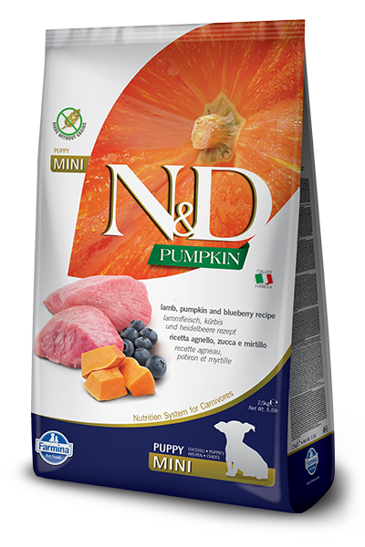 N&D GF Pumpkin Puppy Mini Lamb Blueberry 2,5 kg