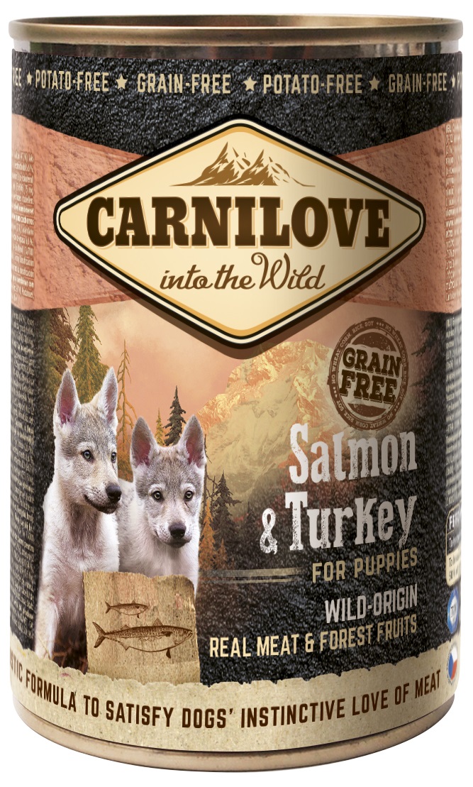 Carnilove Wild Meat Salmon and Turkey for Puppies - konzerva pro štěňata 400 g