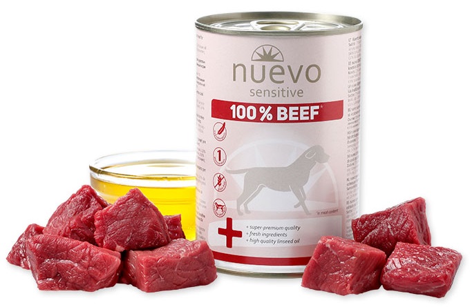 Nuevo Dog Sensitive Monoprotein hovězí - konzerva 400 g
