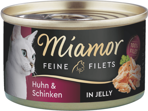 Miamor Feine Filets s kuřetem a šunkou v želé - konzerva pro kočky 100 g