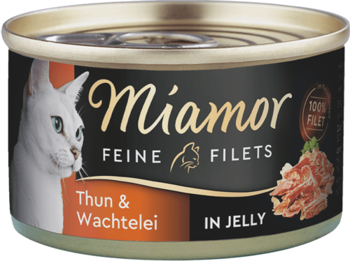 Miamor Feine Filets s tuňákem a křepelčími vejci v želé - konzerva pro kočky 100 g