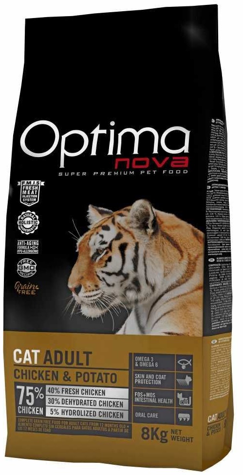 Optima Nova Cat Adult Chicken Potato Grain Free 8 kg