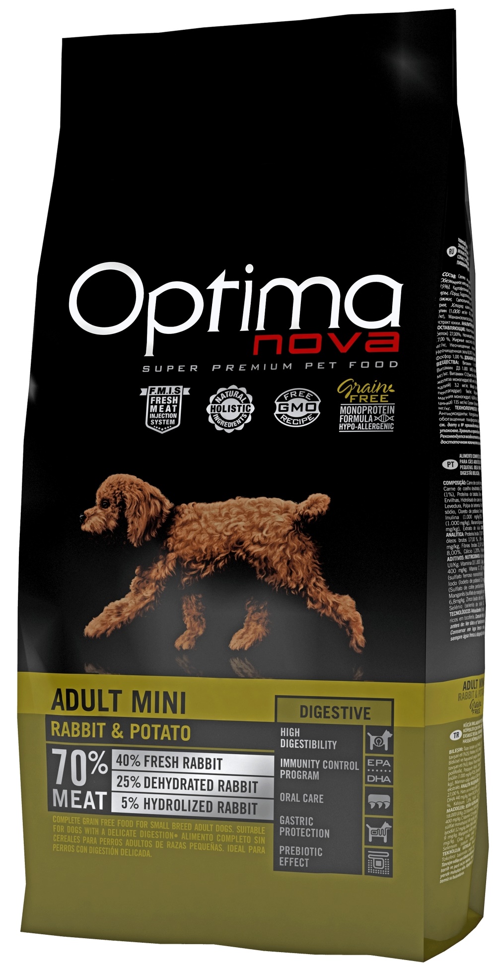 Optima Nova Dog Adult Mini Digestive GF Rabbit 2 kg