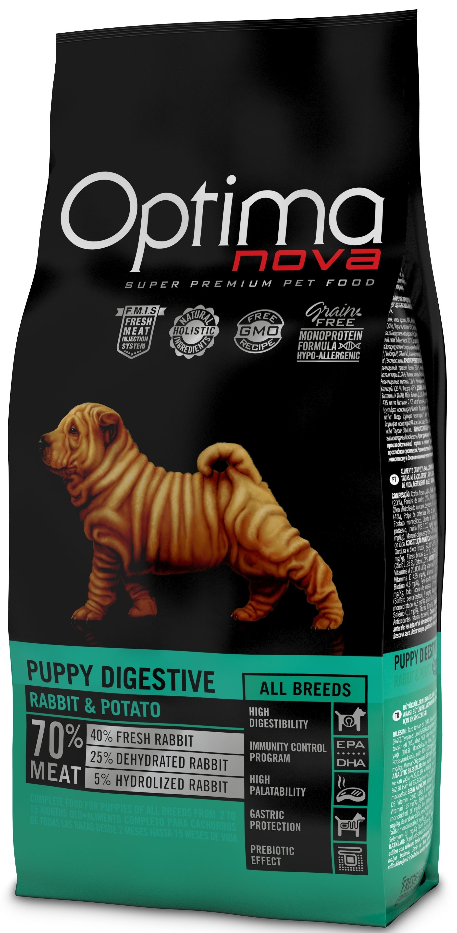 Optima Nova Dog Puppy Digestive GF Rabbit 2 kg