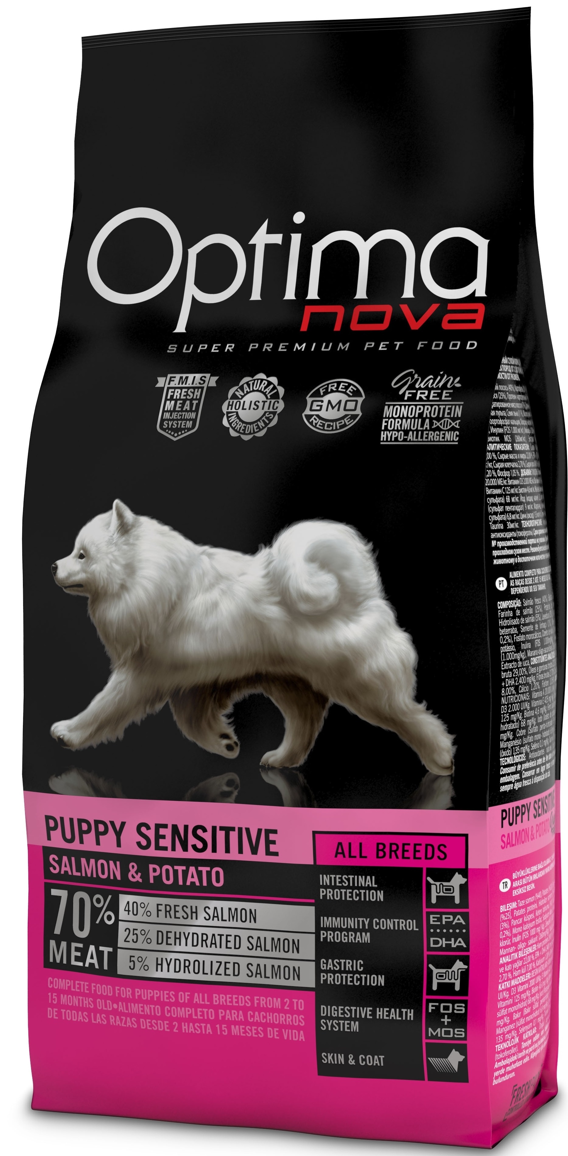 Optima Nova Dog Puppy Sensitive GF Salmon 2 kg