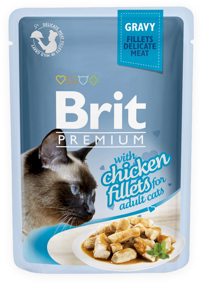Brit Premium kuřecí filetky v omáčce - kapsička 85 g
