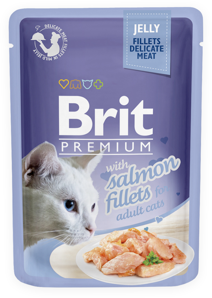 Brit Premium lososové filetky v želé - kapsička 85 g