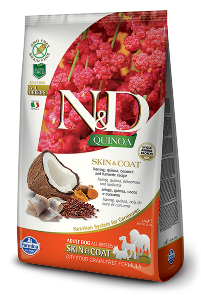 N&D GF Quinoa Skin&Coat sleď kokos 7 kg