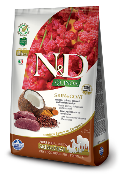 N&D GF Quinoa Skin&Coat zvěřina kokos 2,5 kg