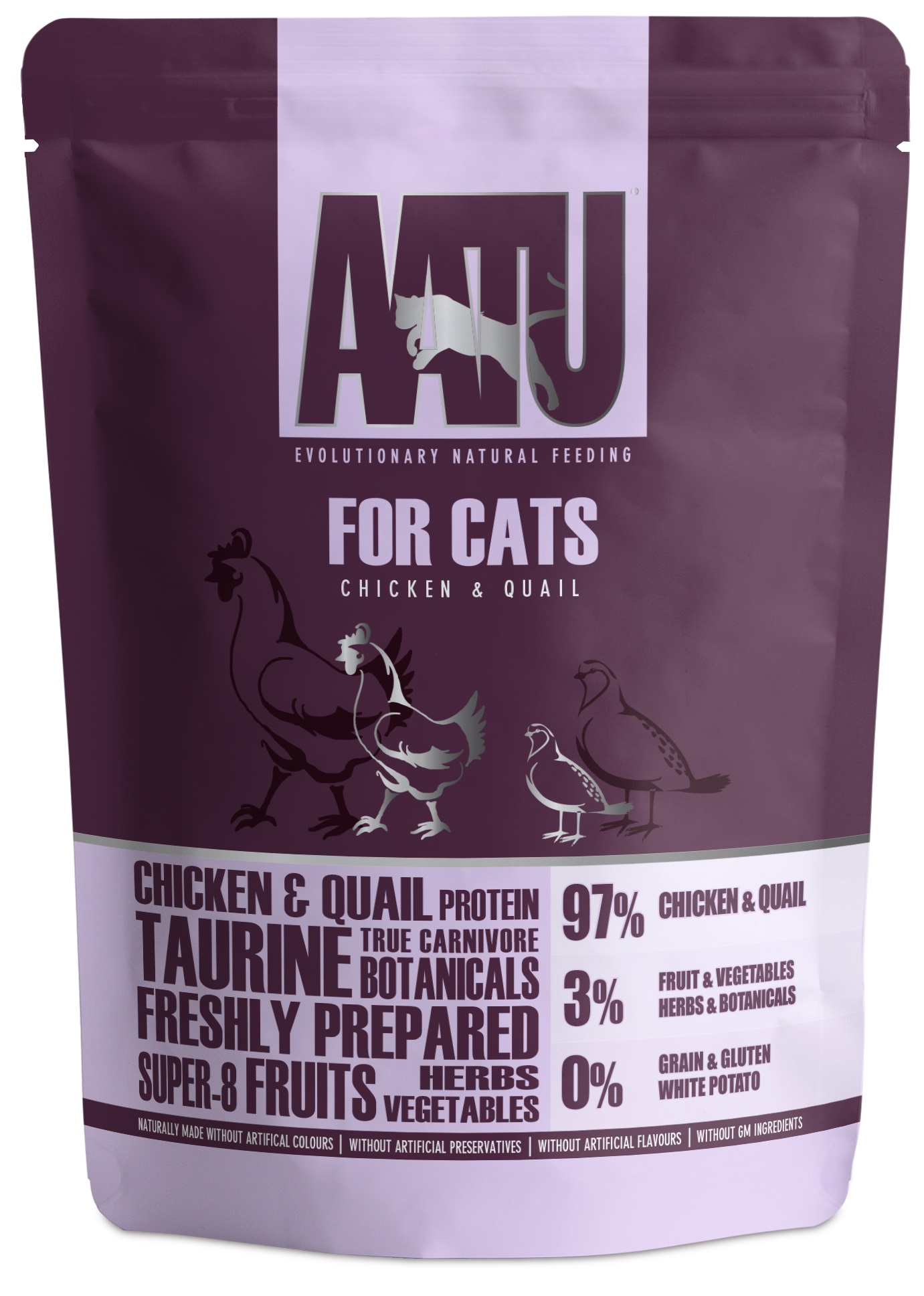 AATU kuře a křepelka - kapsička pro kočky 85 g