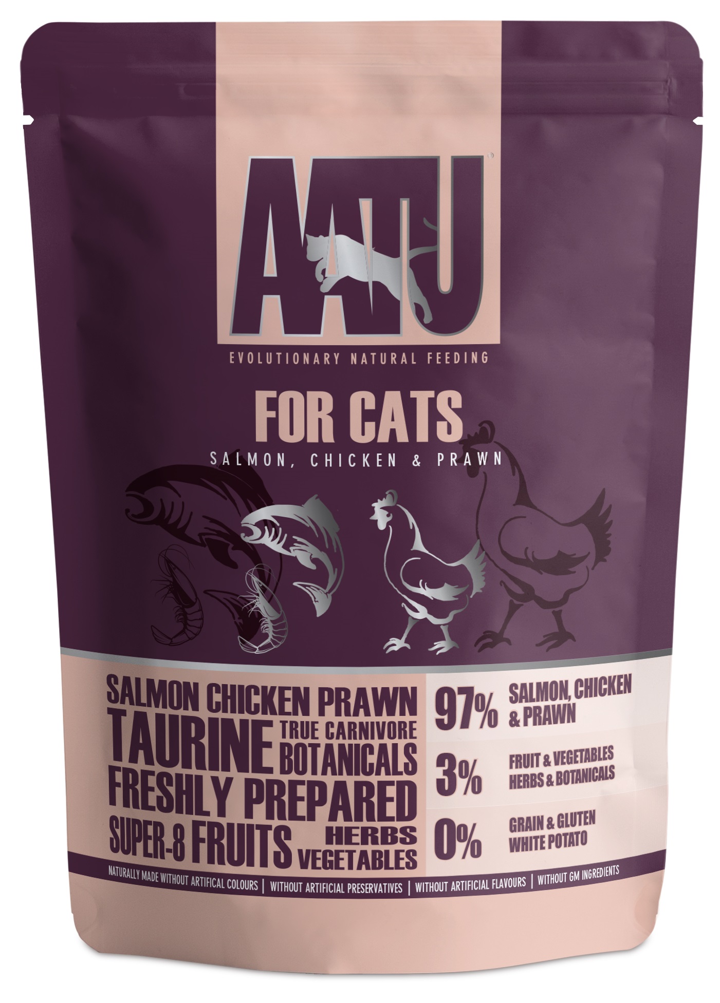 AATU losos kuře a krevety - kapsička pro kočky 85 g