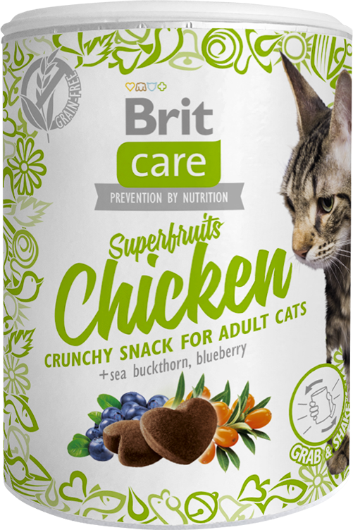 Brit Care Superfruits Chicken - kuřecí pamlsky pro kočky 100 g