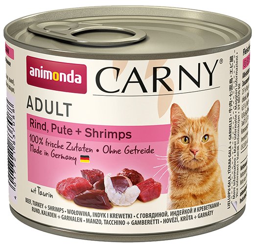 Carny Adult hovězí, krůta a krevety - konzerva pro kočky 200 g