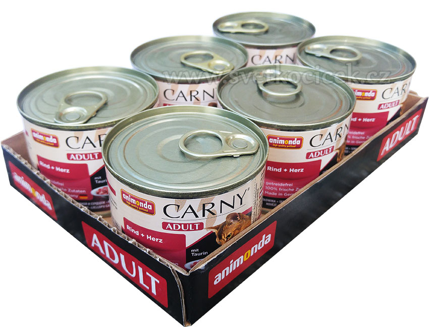 Carny Adult MULTIPACK hovězí a srdce - konzerva 6x200 g