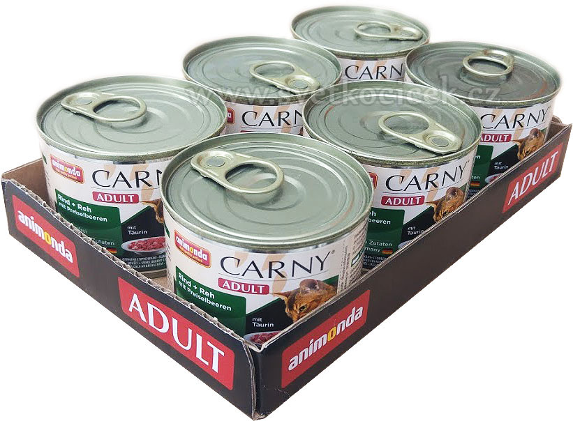 Carny Adult MULTIPACK hovězí, srnčí a brusinky - konzerva 6x200 g