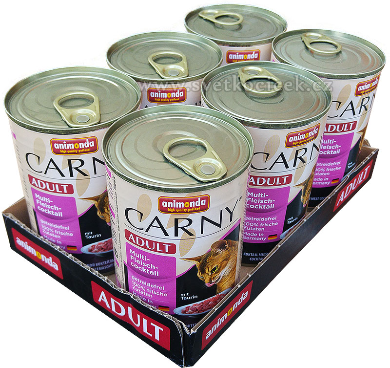 Carny Adult MULTIPACK masový koktejl - konzerva pro kočky 6x400 g