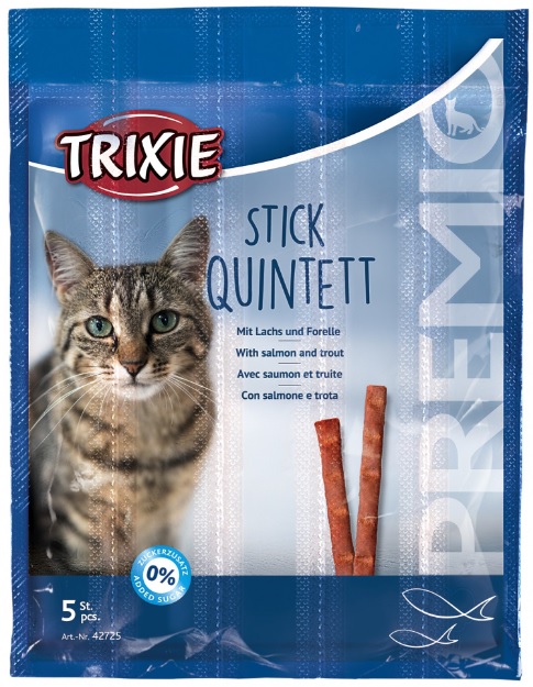 Quintett Stick losos a pstruh 5 ks - pamlsek pro kočky