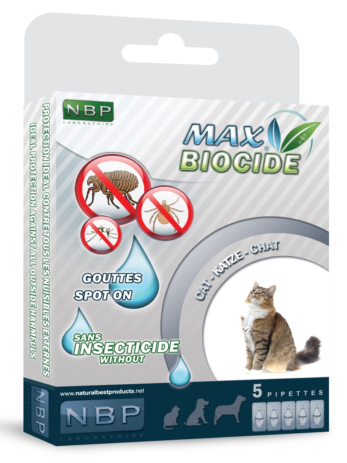 Max Biocide přírodní SPOT-ON pro kočky 5x1 ml