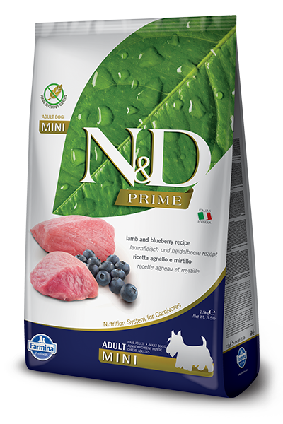 N&D Prime Dog Adult Mini Lamb Blueberry Velikost balení: 800 g