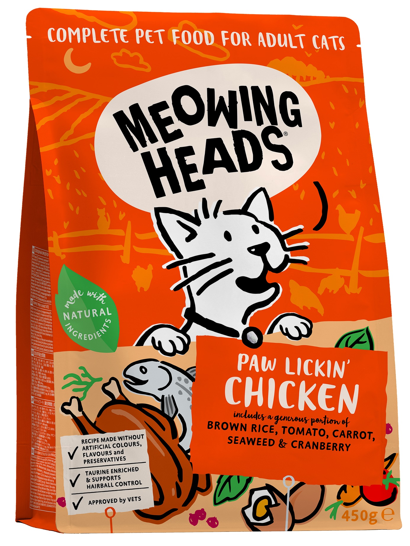 Meowing Heads Paw Lickin Chicken 450 g