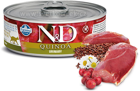 N&D Quinoa URINARY - konzerva pro kočky proti struvitům 80 g