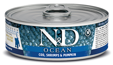 N&D Ocean KITTEN Tuna Cod Shrimps Pumpkin - konzerva PRO KOŤATA 70 g