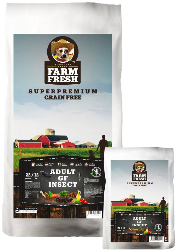 Farm Fresh Adult GF Insect 15 kg - granule pro psy se sušeným hmyzem