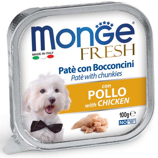 Monge FRESH paté a kousky s kuřecím masem - mistička pro psy 100 g