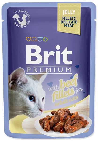 Brit Premium hovězí filetky v želé - kapsička 85 g
