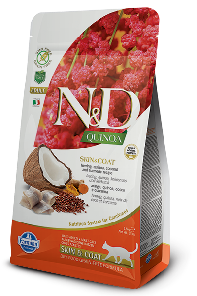 N&D Grain Free Cat QUINOA Skin Coat Herring 5 kg