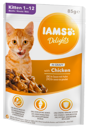 IAMS Delights Kitten kuře v omáčce - kapsička pro koťata 85 g