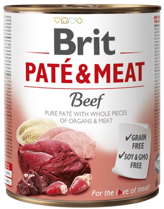 Brit Paté and Meat Beef - konzerva pro psy 800 g