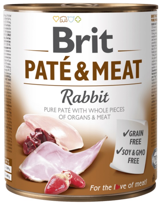 Brit Paté and Meat Rabbit - konzerva pro psy 800 g