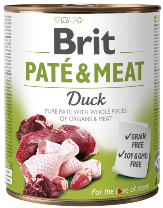 Brit Paté and Meat Duck - konzerva pro psy 800 g