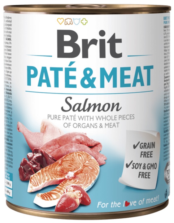Brit Paté and Meat Salmon - konzerva pro psy 800 g