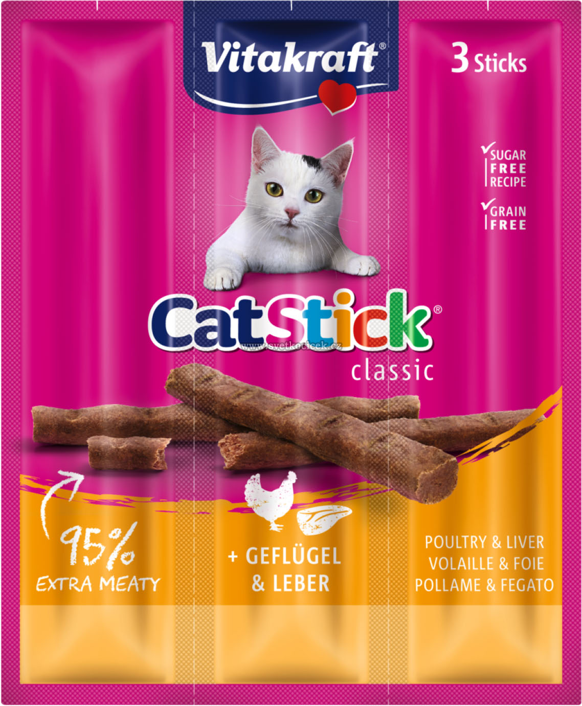 Vitakraft Cat Stick Mini drůbež a játra 3 ks