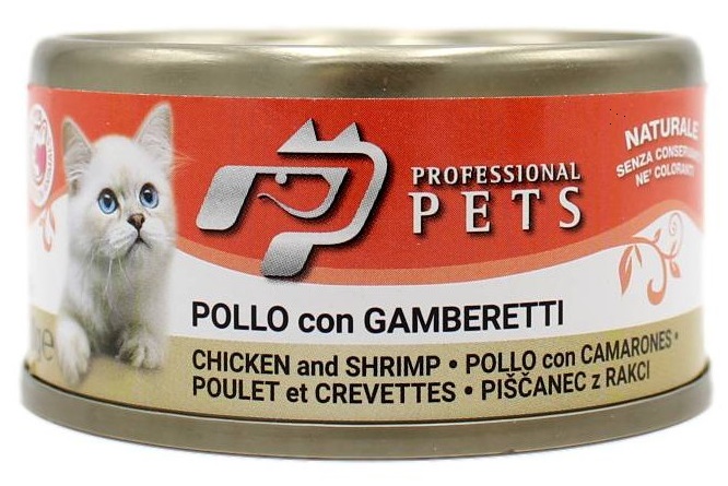 Professional Pets kuře s krevetami - konzerva pro kočky 70 g