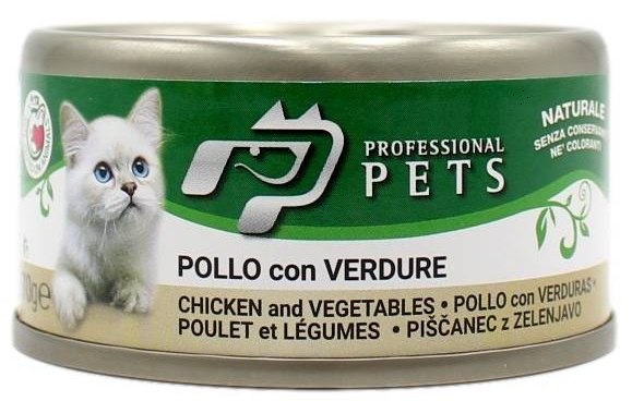 Professional Pets kuře se zeleninou - konzerva pro kočky 70 g