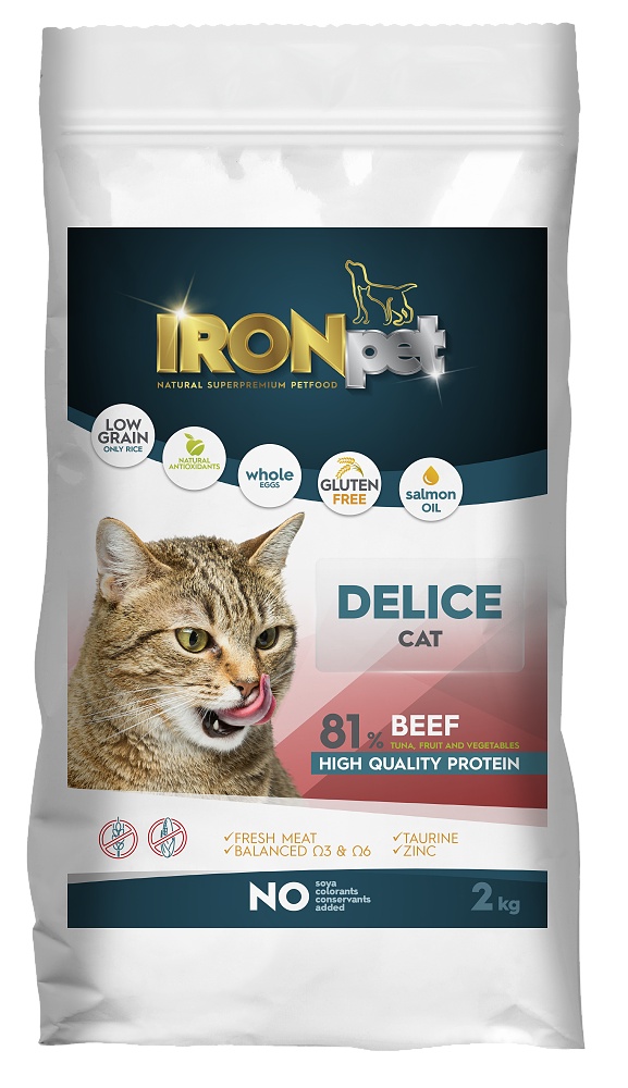 IRONpet Delice Beef 2 kg + masová konzerva ZDARMA