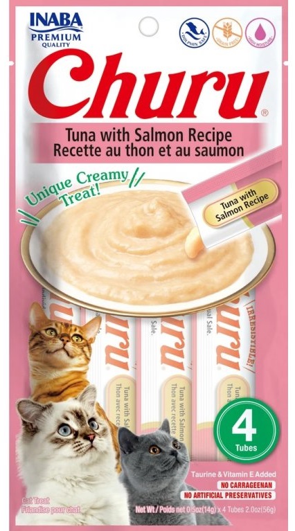 Churu - pamlsek pro kočky 4x14 g RŮZNÉ DRUHY Příchuť: tuňák a losos